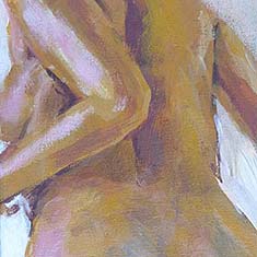 Dos 3, étude colorée, Acrylique sur toile, 24x18cm, 2013