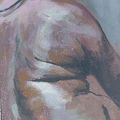 Dos 4, étude colorée, Acrylique sur toile, 24x18cm, 2013