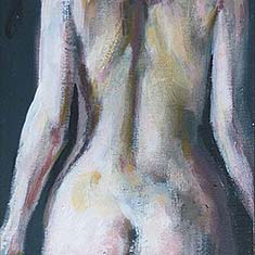 Dos 6, étude colorée, Acrylique sur toile, 24x18cm, 2013