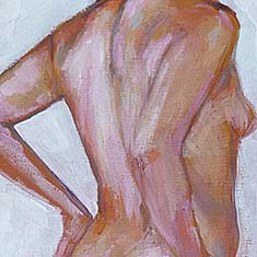 Dos 7, étude colorée, Acrylique sur toile, 24x18cm, 2013