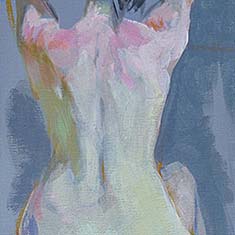 Dos 9, étude colorée, Acrylique sur toile, 24x18cm, 2013